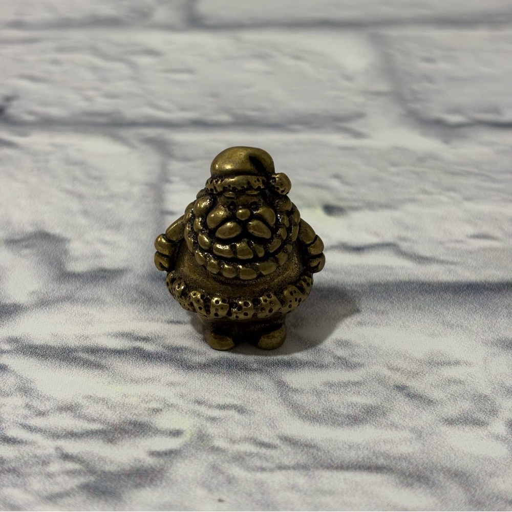 Vintage miniature brass Santa Claus figurine
